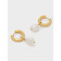 Stainless Steel Medium Light Pearl Earrings Jewelry